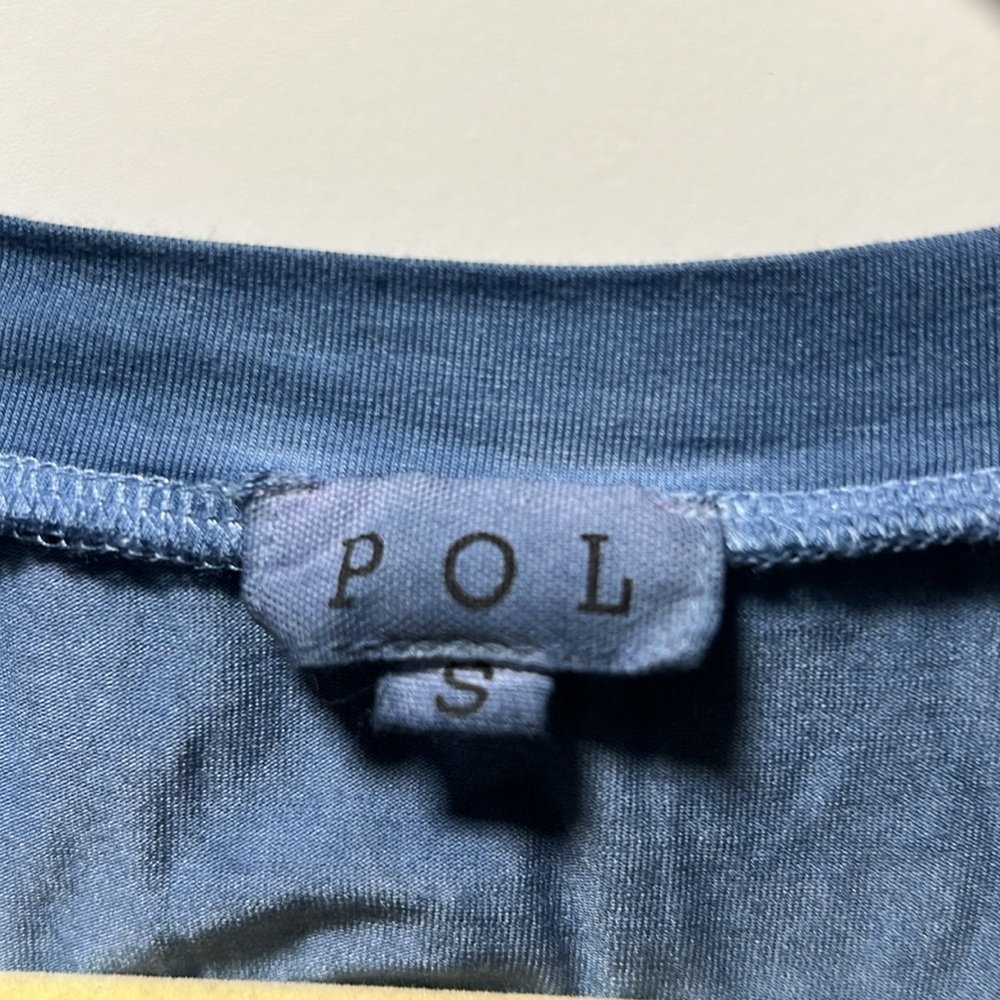 POL Blue Fitted Buttoned Tank Top - Picture 3 of 5